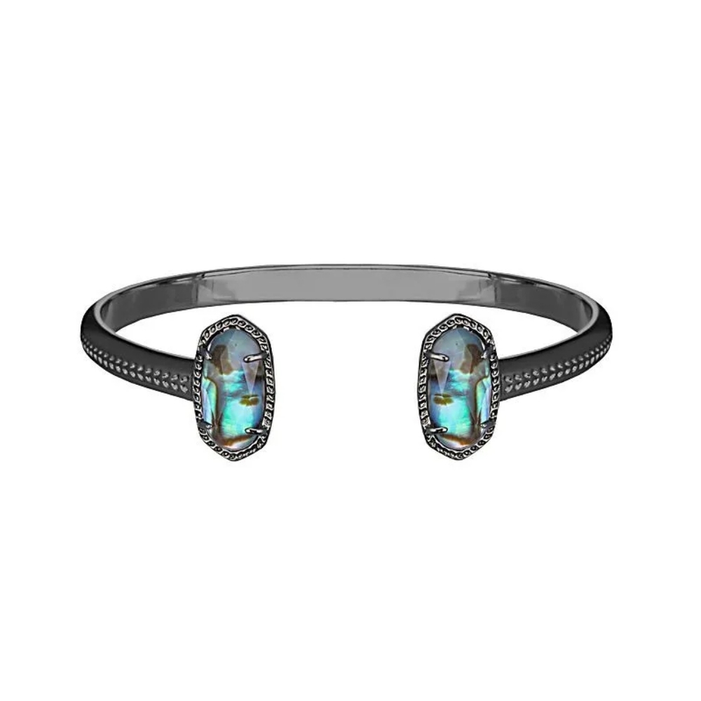 Kendra Scott Abalone Elton Gunmetal Cuff Bracelet